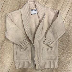 Old Navy Cream Cardigan Sweater with Shawl Collar and Chunky Knit